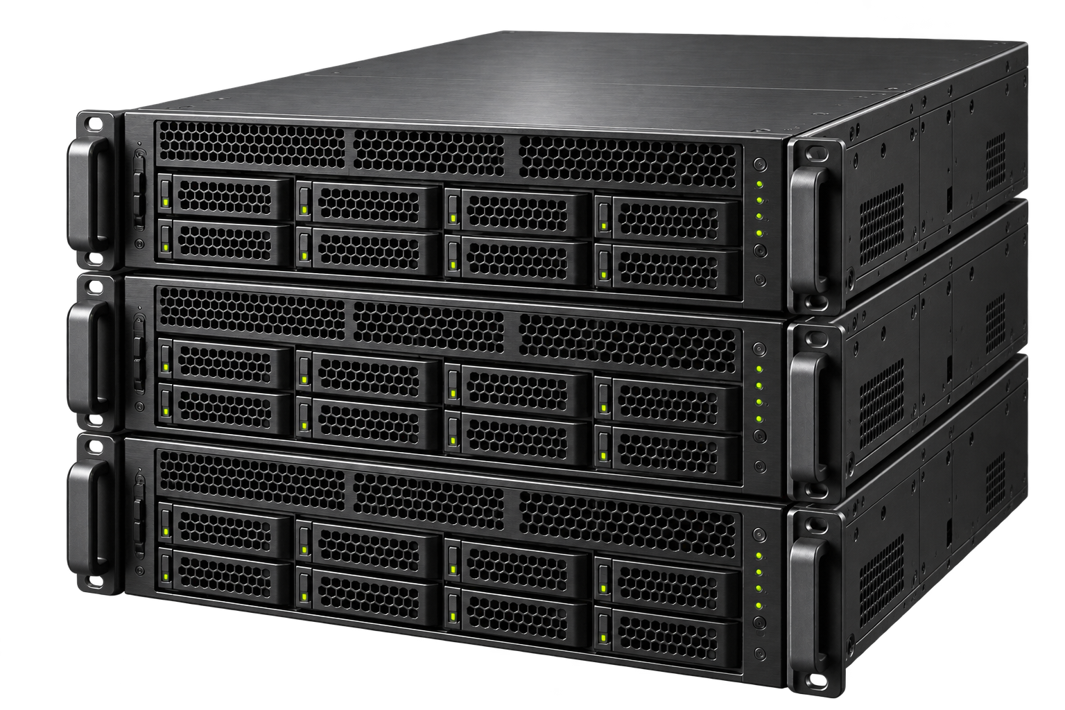 Concept illustration of three stacked rackmount servers